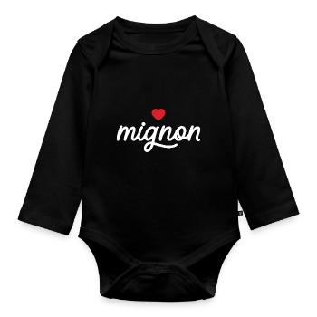 Le mignon - Body Bébé bio manches longues - noir - Devant