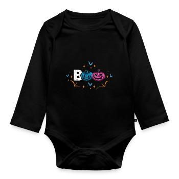 Citrouille Halloween Costume Halloween - Body Bébé bio manches longues - noir - Devant