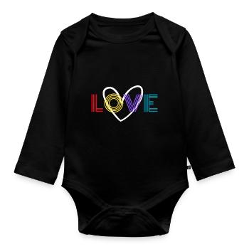 LOVE Heart - Body Bébé bio manches longues - noir - Devant