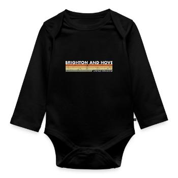 Brighton And Hove UK Vintage British British - Organic Longsleeve Baby Bodysuit - black - Front