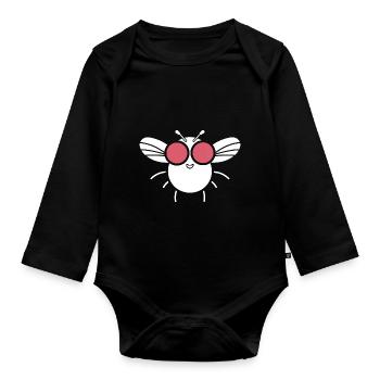 Fly - Organic Longsleeve Baby Bodysuit - black - Front