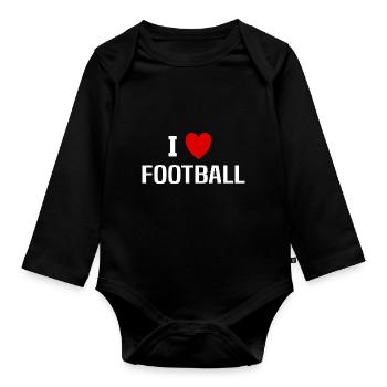 Ich liebe Fußball - Baby Bio-Langarm-Body - Schwarz - Vorne