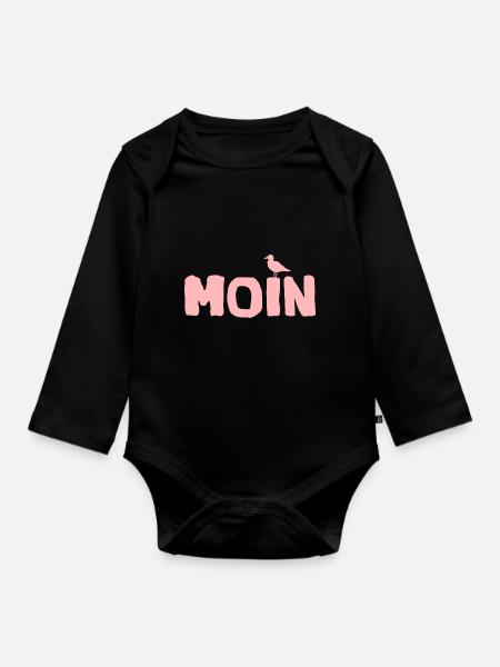 Moin die Möwe local Edition - Baby Bio-Langarm-Body - Schwarz