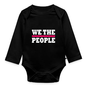 we the people - Body Bébé bio manches longues - noir - Devant