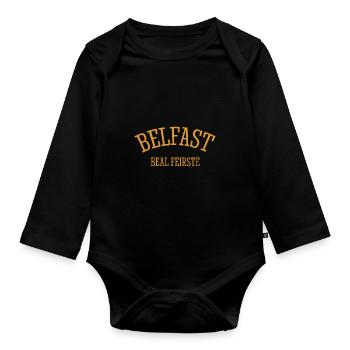 Belfast Beal Feirste North Ireland Nordirland - Baby Bio-Langarm-Body - Schwarz - Vorne