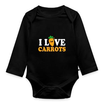 Carrot Vegetables - Organic Longsleeve Baby Bodysuit - black - Front