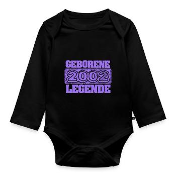 2002 - Organic Longsleeve Baby Bodysuit - black - Front