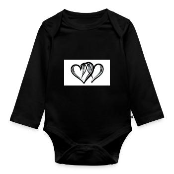 Ein doppeltes Herz - Baby Bio-Langarm-Body - Schwarz - Vorne