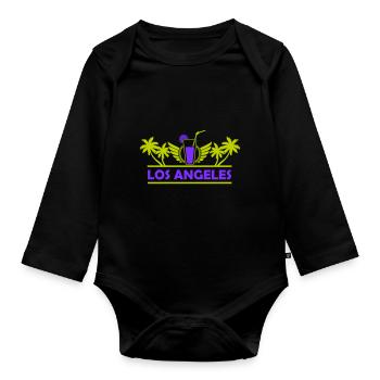 los angeles - Baby Bio-Langarm-Body - Schwarz - Vorne