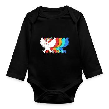 Mothman - Organic Longsleeve Baby Bodysuit - black - Front