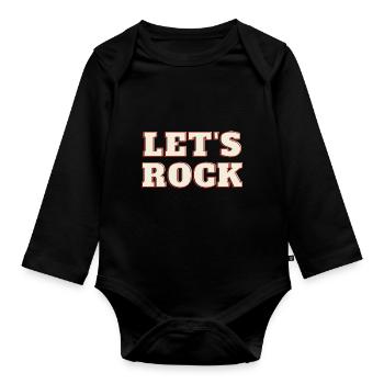 Let's Rock - Baby Bio-Langarm-Body - Schwarz - Vorne