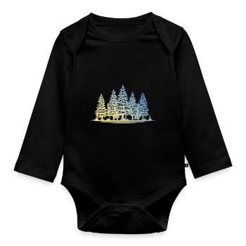 Wald Bäume - Baby Bio-Langarm-Body - Schwarz - Vorne