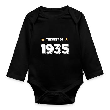 Best of 1935 - Organic Longsleeve Baby Bodysuit - black - Front