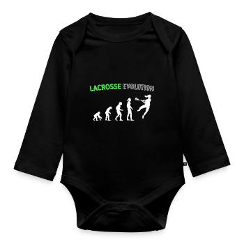 Lacrosse Evolution Femmes, Femmes, Filles - Body Bébé bio manches longues - noir - Devant