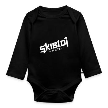 Skibidi Rizz Logo - Organic Longsleeve Baby Bodysuit - black - Front