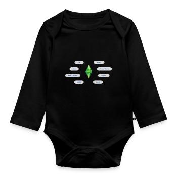 The Sims 4 Baby Interactions - Organic Longsleeve Baby Bodysuit - black - Front
