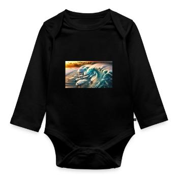 Pipelining von Surfern - Baby Bio-Langarm-Body - Schwarz - Vorne