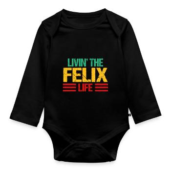 Felix - Body Bébé bio manches longues - noir - Devant