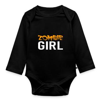 Zombie Girl - Halloween - Witch - Pumpkin - Horror - Organic Longsleeve Baby Bodysuit - black - Front