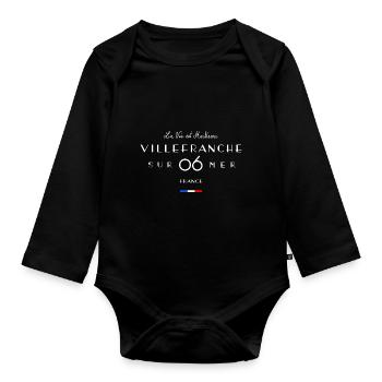 Villefranche-sur-Mer Alpes-Maritimes 06 Provence - Body Bébé bio manches longues - noir - Devant
