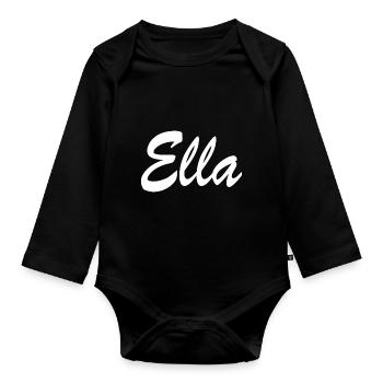 Ella - Baby Bio-Langarm-Body - Schwarz - Vorne