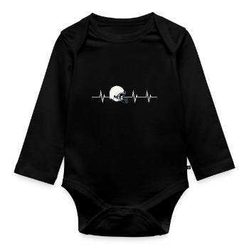 Battement de cœur d’un footballeur - Body Bébé bio manches longues - noir - Devant
