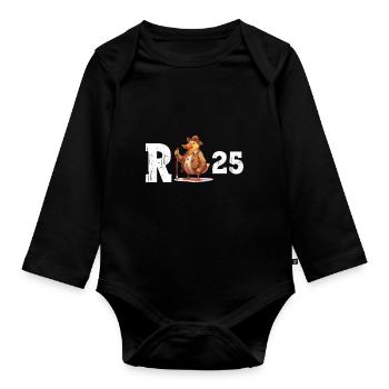 Pension 2025 Duck Pensioner Retired Funny - Organic Longsleeve Baby Bodysuit - black - Front