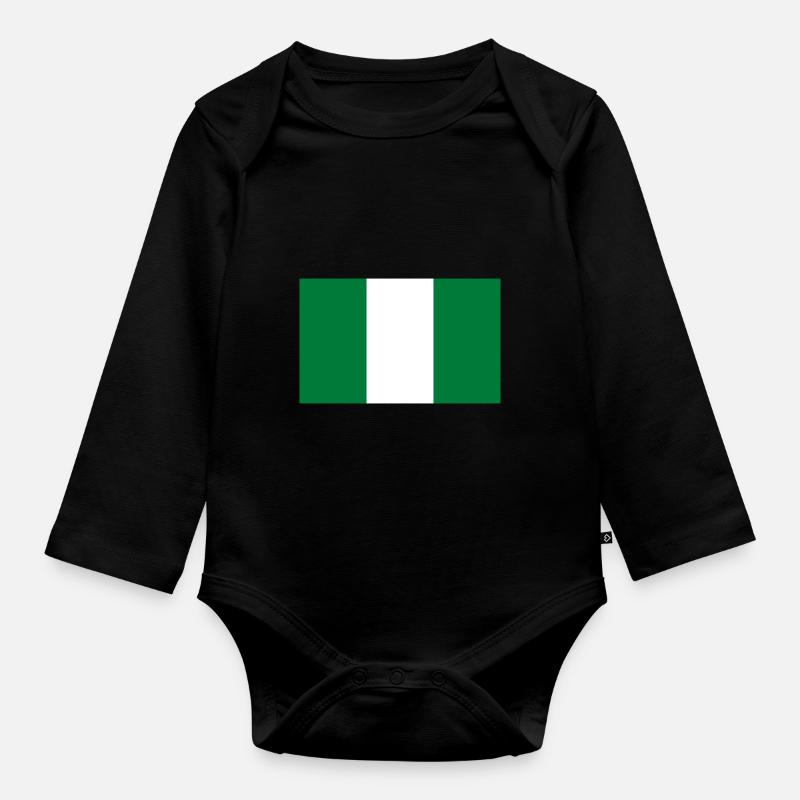 Nigeria - drapeau - Body Bébé bio manches longues - noir