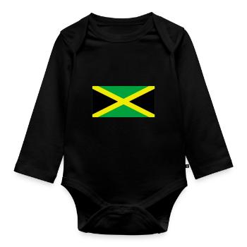 jamaica - Organic Longsleeve Baby Bodysuit - black - Front