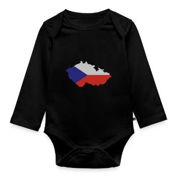 Czech Republic Shape - Baby Bio-Langarm-Body - Schwarz - Vorne
