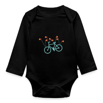 Fail bike - Organic Longsleeve Baby Bodysuit - black - Front