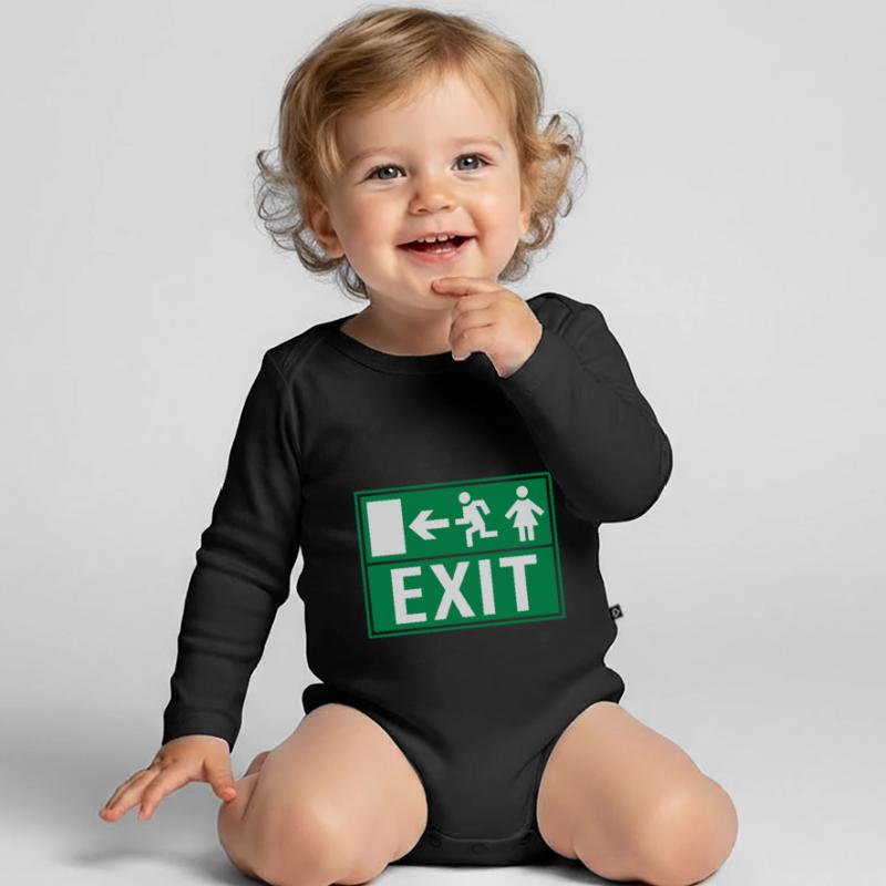 EXIT (FIRE EXIT) Body Bébé bio manches longues