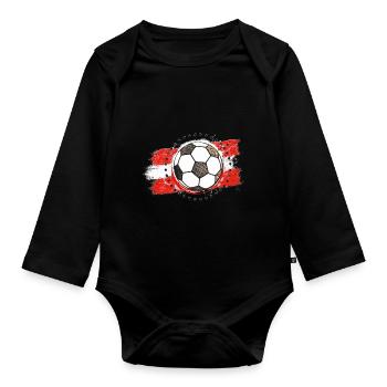 Football Austria (Österreich) 02 - Baby Bio-Langarm-Body - Schwarz - Vorne