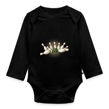 Strike Kegeln - Baby Bio-Langarm-Body - Schwarz - Vorne