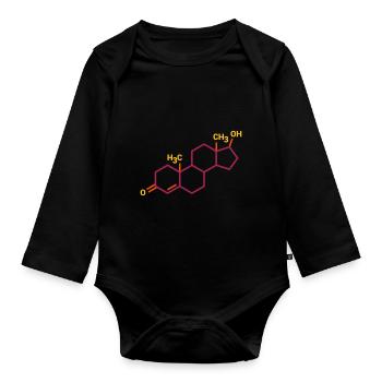 Testosteronformel - Baby Bio-Langarm-Body - Schwarz - Vorne