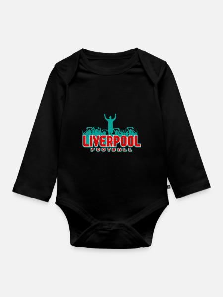 Liverpool Fußball - Baby Bio-Langarm-Body - Schwarz
