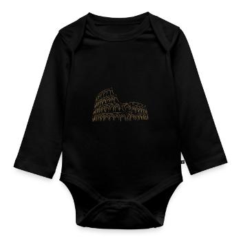 World-wide 2 - Coliseum - Organic Longsleeve Baby Bodysuit - black - Front