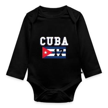 2017 Kuba Shirt Cuba Kubaner Havanna Geschenk - Baby Bio-Langarm-Body - Schwarz - Vorne