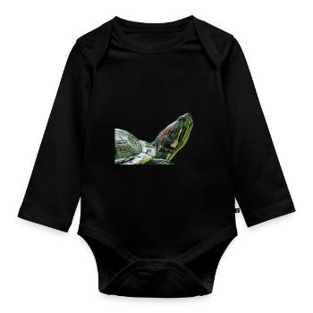 turtle schildkroete - Baby Bio-Langarm-Body - Schwarz - Vorne