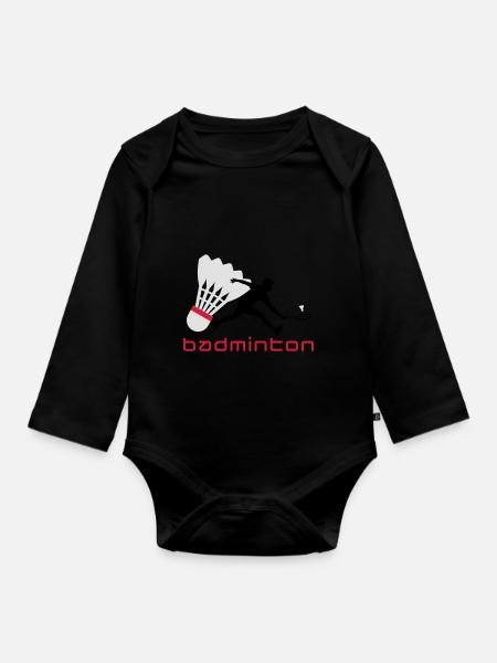 badminton_022011_t_3c - Baby Bio-Langarm-Body - Schwarz