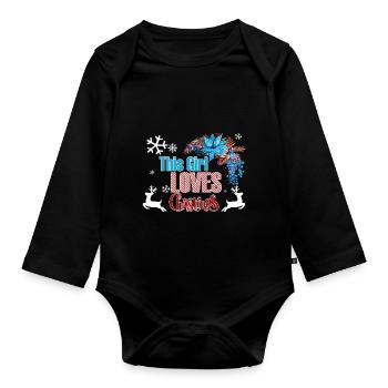 Fille d'amour de Noël de Noël cadeau de Noël - Body Bébé bio manches longues - noir - Devant