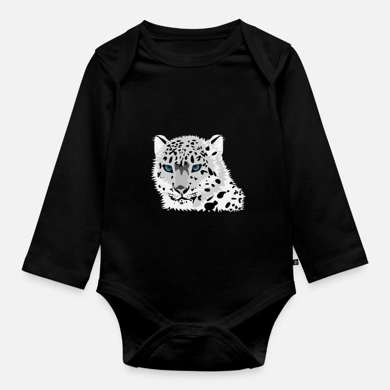 Schneeleopard - Baby Bio-Langarm-Body - Schwarz