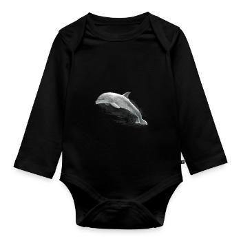 Delphin - Baby Bio-Langarm-Body - Schwarz - Vorne