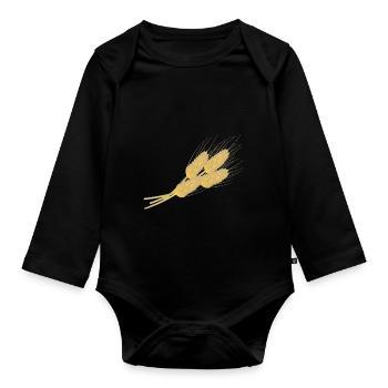 getreide corn cereal wheat weizen veggie gemuese v - Baby Bio-Langarm-Body - Schwarz - Vorne
