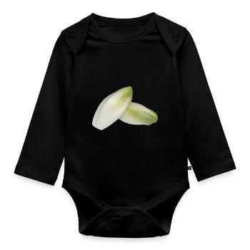 salad salad lettuce halloween vegetables vegetables1 - Organic Longsleeve Baby Bodysuit - black - Front