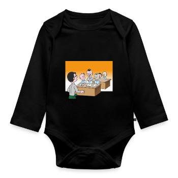 Schüler in der Klasse in der Schule - Baby Bio-Langarm-Body - Schwarz - Vorne