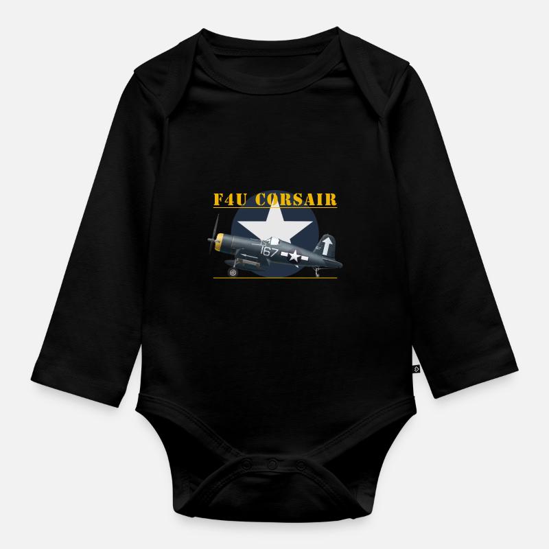 F4U Hedrick shirt design - Body Bébé bio manches longues - noir