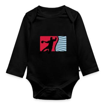 handball - Body Bébé bio manches longues - noir - Devant