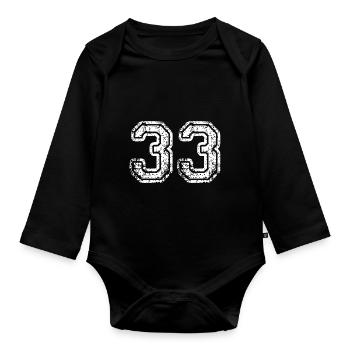 33 - Baby Bio-Langarm-Body - Schwarz - Vorne
