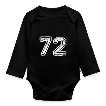 72 - Organic Longsleeve Baby Bodysuit - black - Front